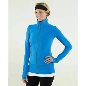 Lululemon Women's Blue Nice Asana Fullzip Long Sleeve Track Jacket Sz 4